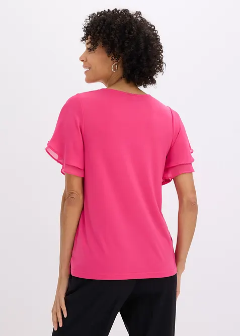 T-shirt avec manches en mousseline, bonprix