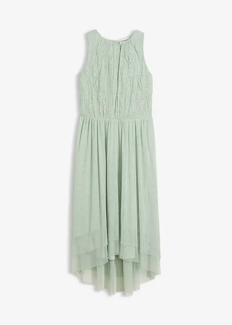 Robe en tulle et dentelle &agrave; base asym&eacute;trique, bonprix