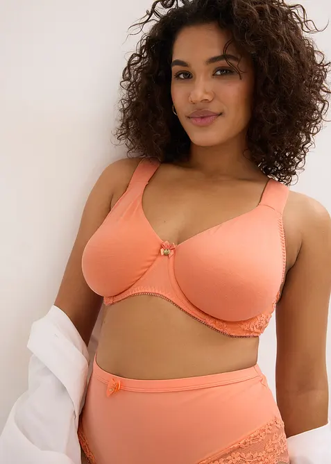 Lot de 2 soutiens-gorge coton moul&eacute;s &agrave; armatures, bonprix