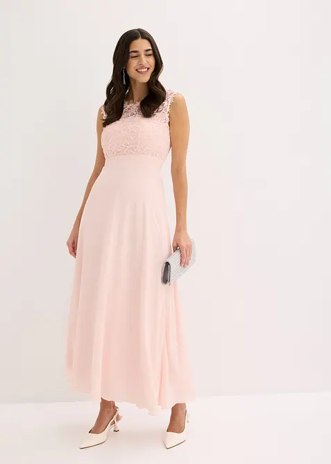 Robe longue avec dentelle, bonprix