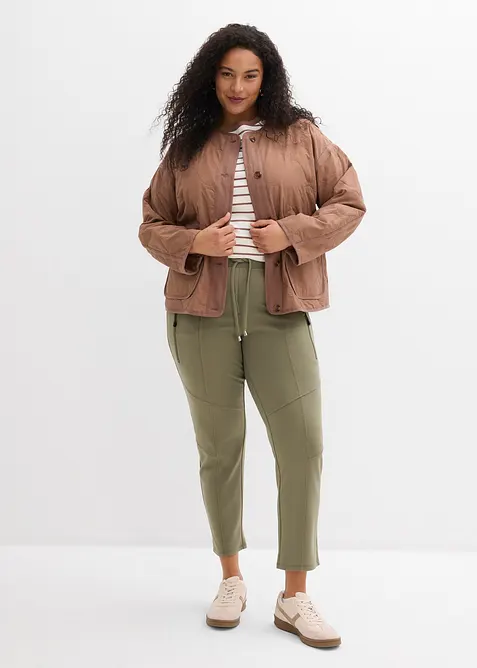 Pantalon &agrave; taille &eacute;lastiqu&eacute;e en Punto di Roma confortable, bonprix