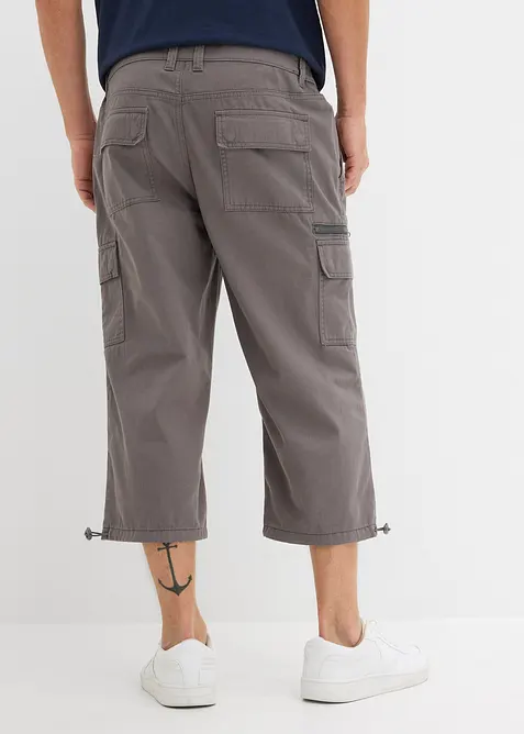 Pantalon 3/4 100% coton, taille &eacute;lastiqu&eacute;e et poches cargo, bonprix