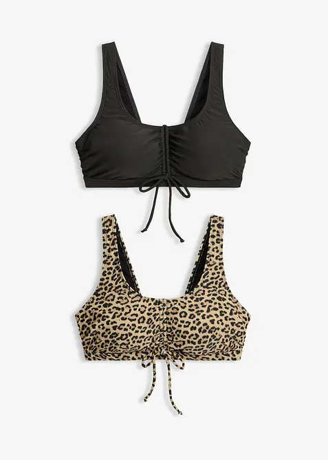 Lot de 2 hauts de maillot brassi&egrave;re avec nouettes, bonprix