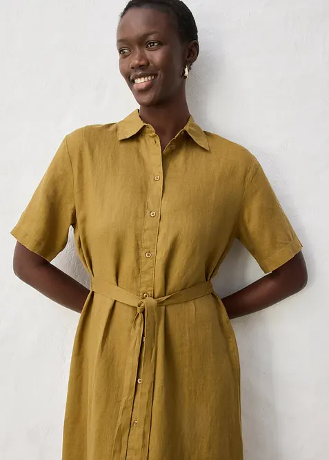 Robe-chemise 100% lin, bonprix