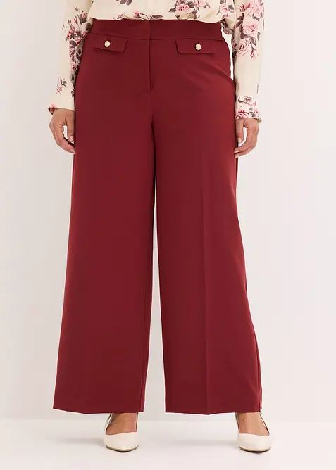 Pantalon large &agrave; pinces, bonprix