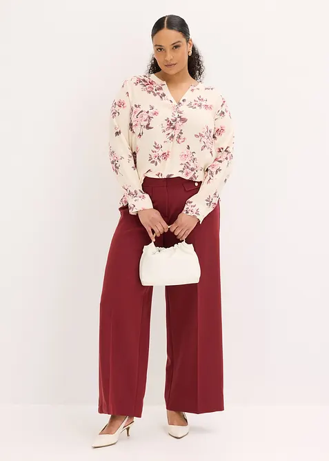 Pantalon large &agrave; pinces, bonprix