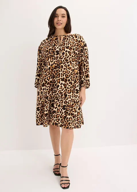 Robe-tunique imprim&eacute;e en cr&ecirc;pe textur&eacute;, bonprix