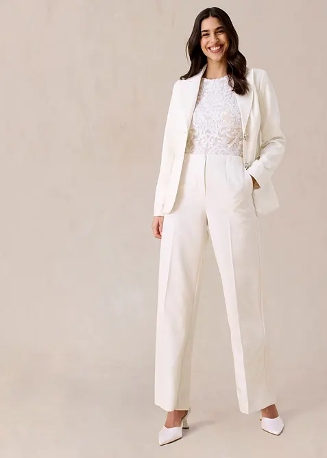 Pantalon large &agrave; pinces, bonprix