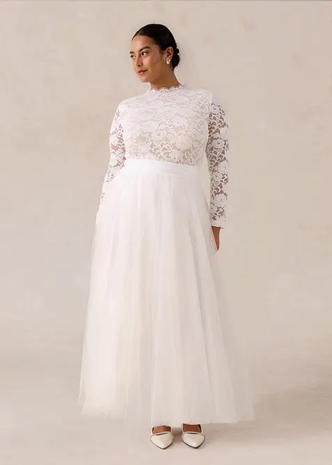 Jupe longue en tulle d&eacute;licat, bonprix