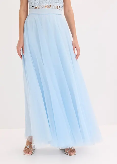 Jupe longue en tulle d&eacute;licat, bonprix