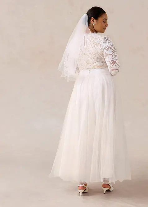 Jupe longue en tulle d&eacute;licat, bonprix