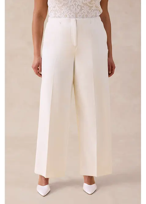 Pantalon large &agrave; pinces, bonprix