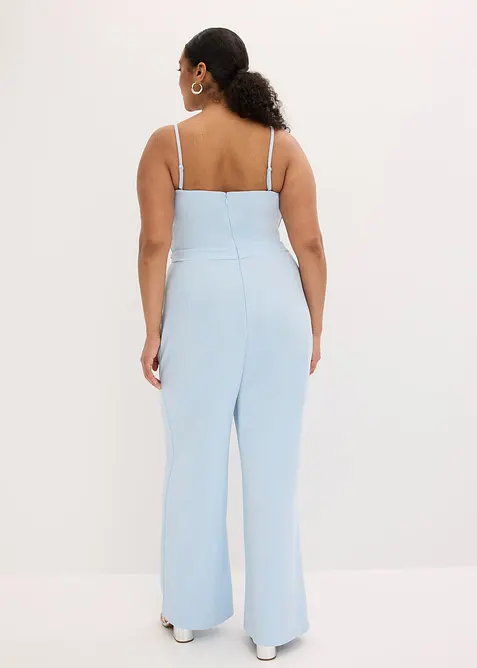 Combinaison en cr&ecirc;pe textur&eacute; avec perles brod&eacute;es, bonprix