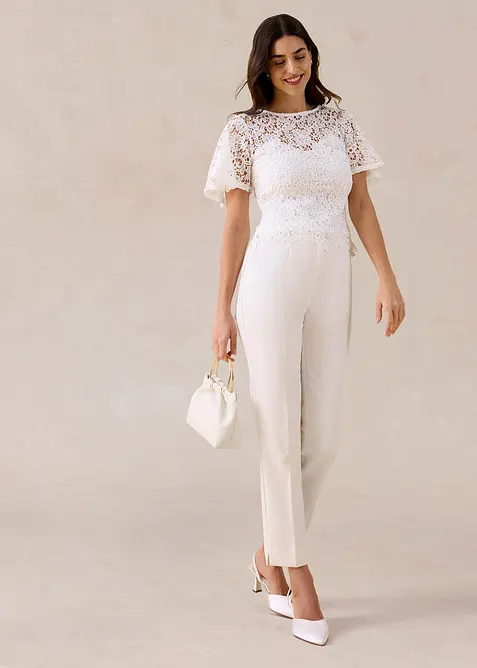 T-shirt &agrave; dentelle, bonprix