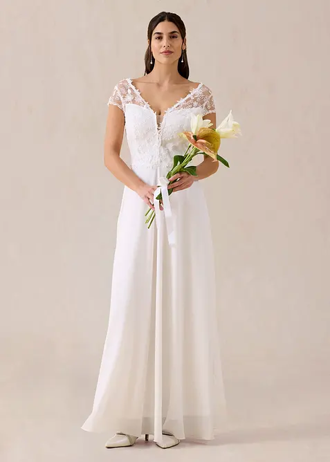 Robe de mari&eacute;e &agrave; dentelle, bonprix