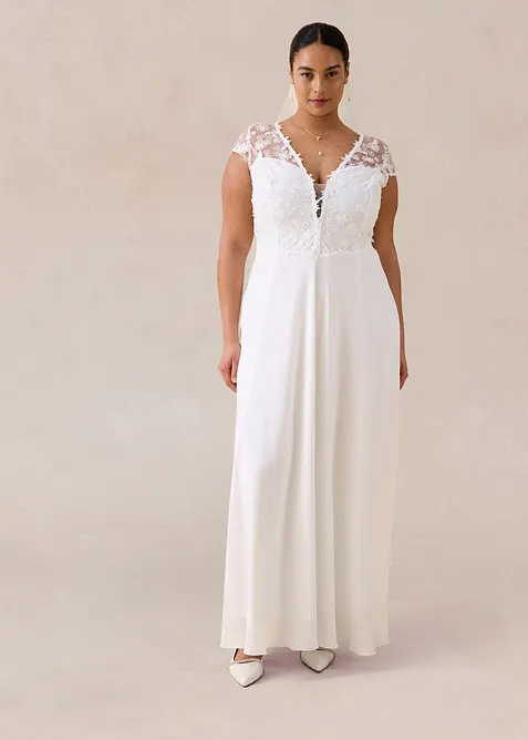 Robe de mari&eacute;e &agrave; dentelle, bonprix