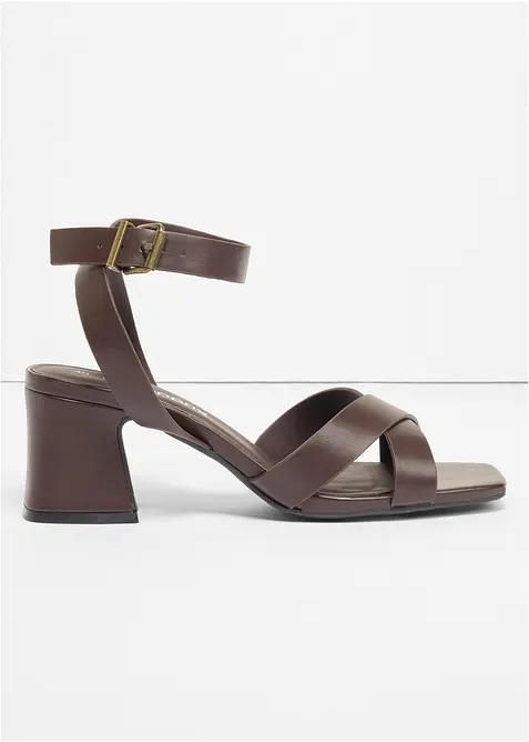 Sandalettes &agrave; talon carr&eacute;, bonprix