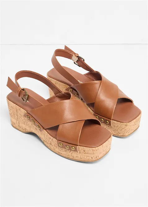 Sandalettes compens&eacute;es, bonprix