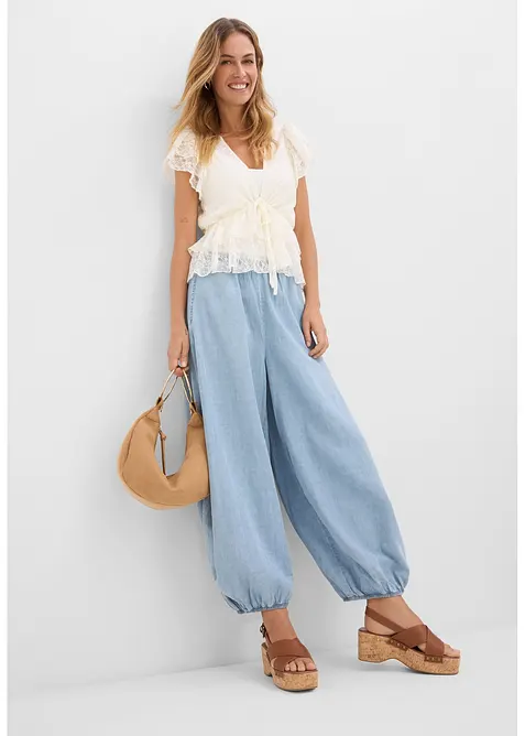 Pantalon sarouel l&eacute;ger, bonprix