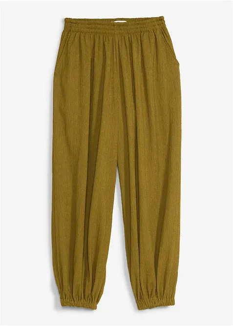 Pantalon sarouel en cr&ecirc;pe textur&eacute;, bonprix