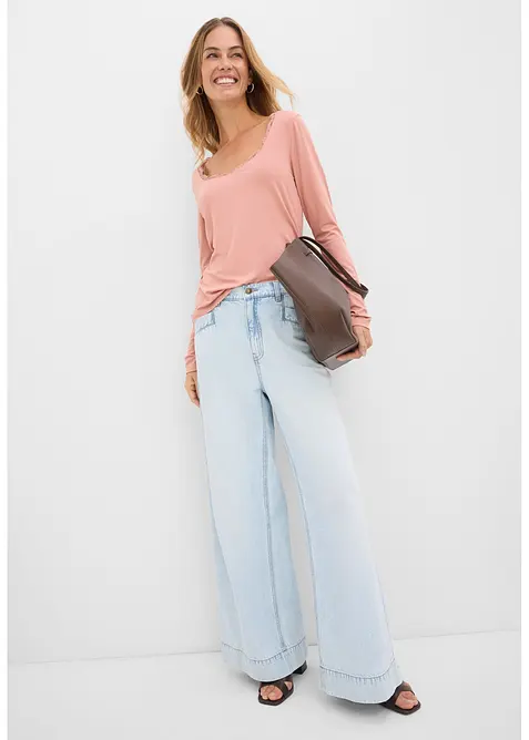 T-shirt manches longues doux, bonprix