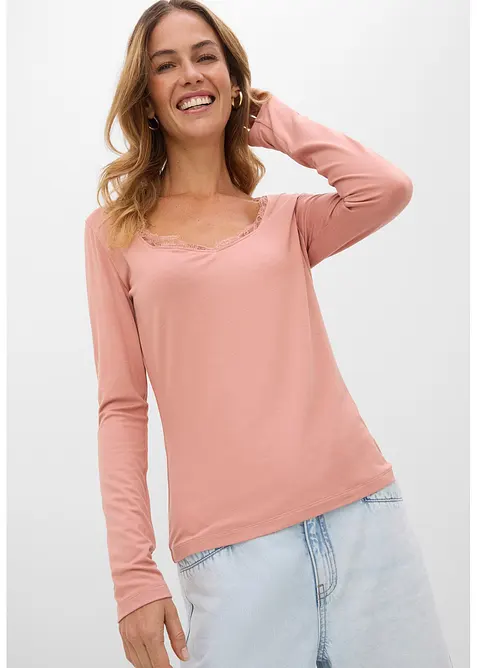 T-shirt manches longues doux, bonprix