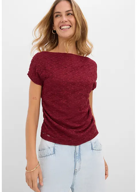 T-shirt &agrave; dentelle, bonprix