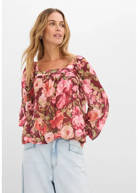 Blouse &agrave; base effet boule, bonprix