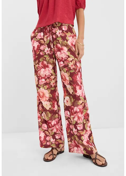 Pantalon large &agrave; pinces, bonprix