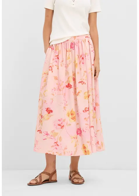 Jupe longue en cr&ecirc;pe l&eacute;ger, bonprix