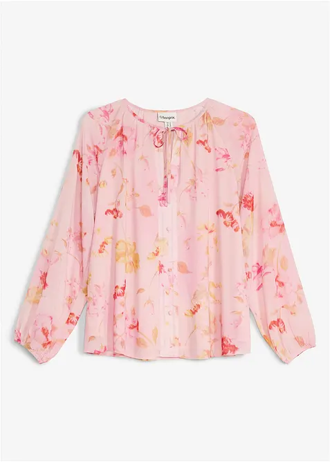 Blouse en mousseline avec liens &agrave; nouer, bonprix