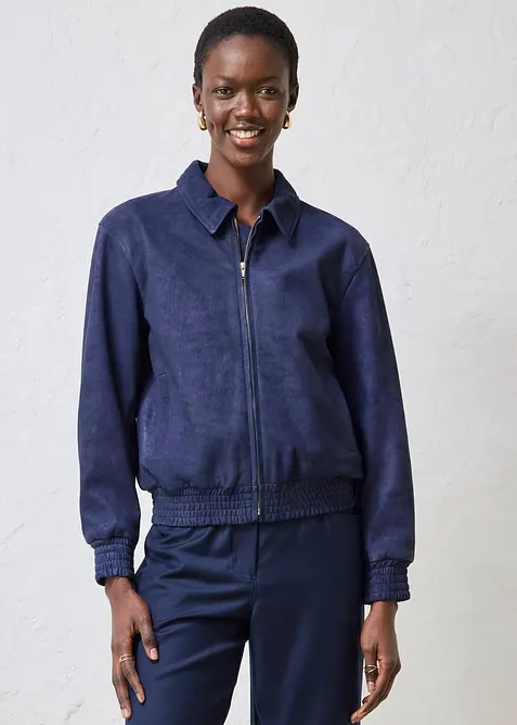 Blouson en cuir velours, bonprix