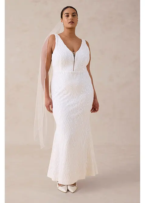 Robe de mari&eacute;e brod&eacute;e de sequins, bonprix