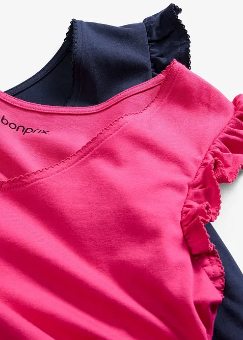 Lot de 2 chemises de nuit courtes 100% coton, bonprix