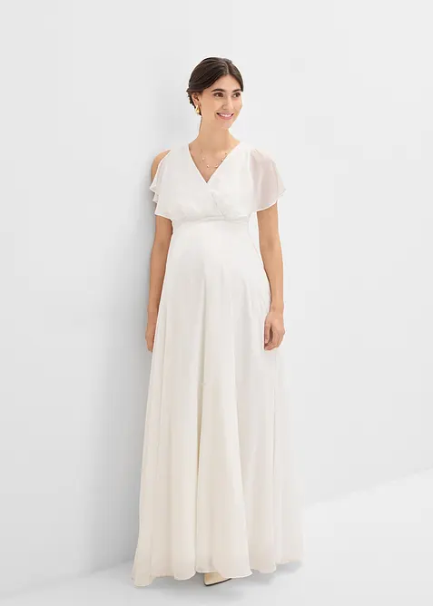 Robe de mari&eacute;e en mousseline pour la grossesse et l&rsquo;allaitement, bonprix