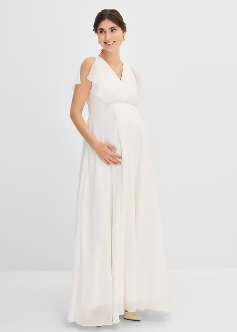 Robe de mari&eacute;e en mousseline pour la grossesse et l&rsquo;allaitement, bonprix