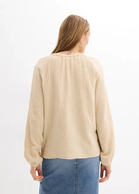 Blouse ample en gaze de coton, bonprix