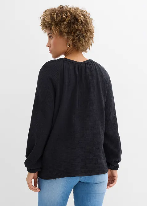 Blouse ample en gaze de coton, bonprix