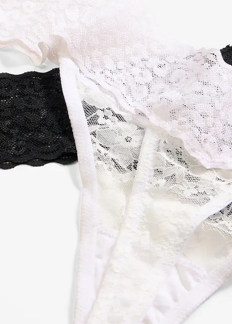 Lot de 2 tangas en dentelle, bonprix