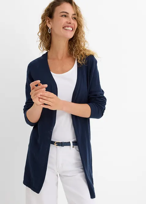 Gilet en maille 100% coton flamm&eacute;, bonprix