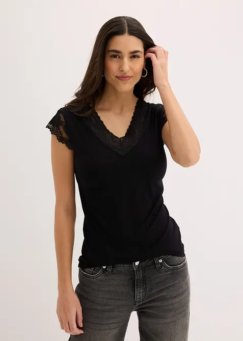 T-shirt doux en viscose extensible, bonprix
