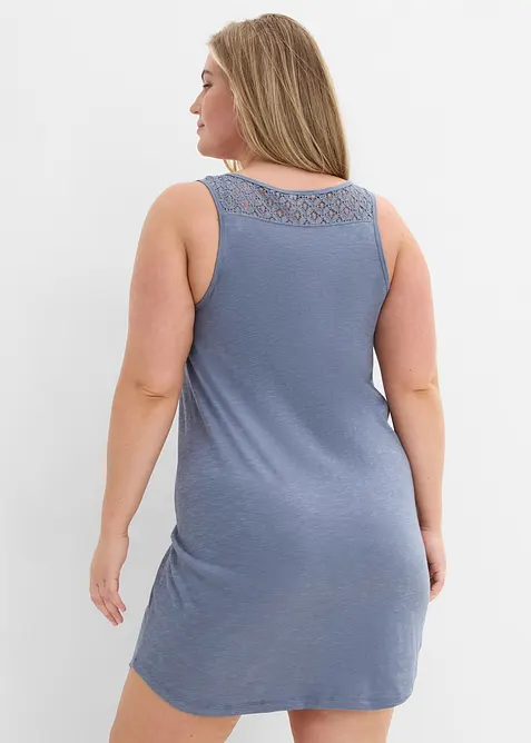 Robe en jersey coton avec dentelle, bonprix