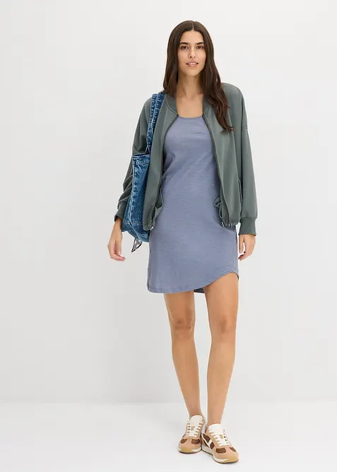 Robe en jersey coton avec dentelle, bonprix