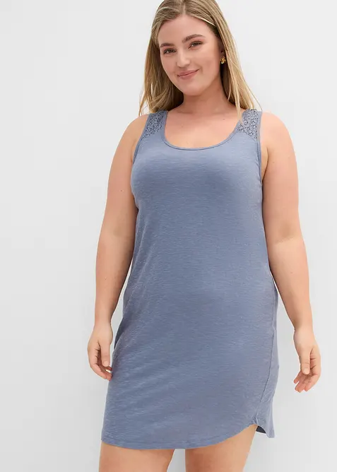 Robe en jersey coton avec dentelle, bonprix