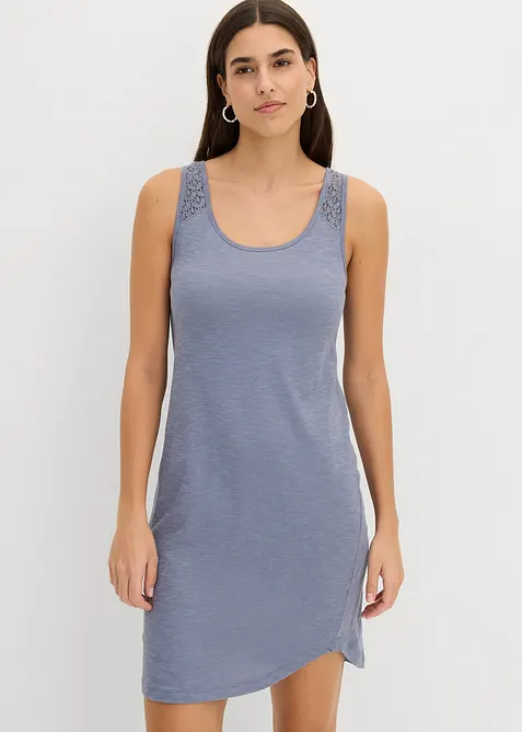 Robe en jersey coton avec dentelle, bonprix