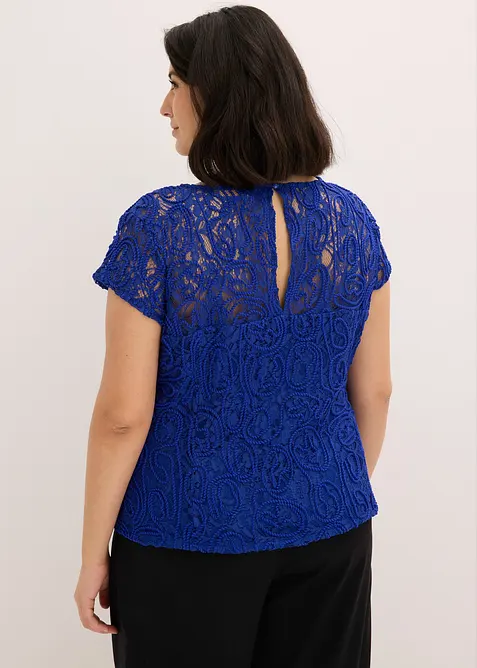 Blouse manches courtes en dentelle, bonprix