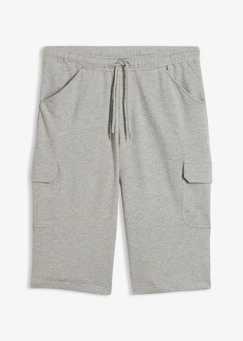 Bermuda cargo long en sweat 100% coton, regular, bonprix