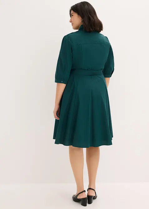 Robe-chemise avec dentelle et lien &agrave; nouer, bonprix