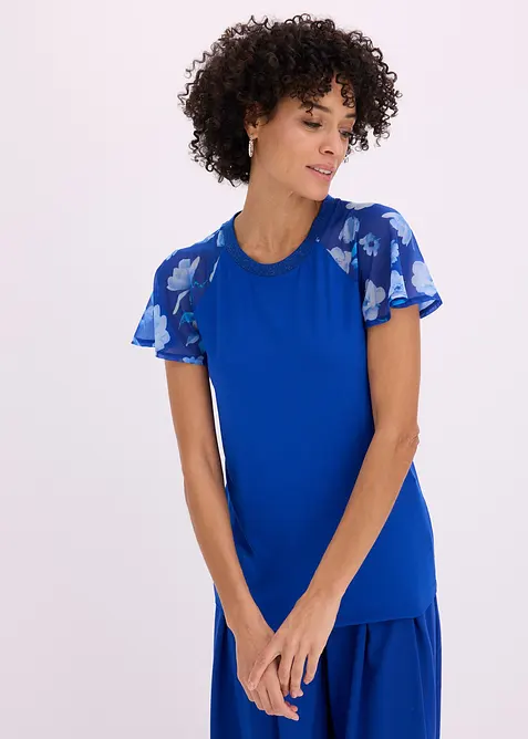 T-shirt avec manches en mousseline, bonprix