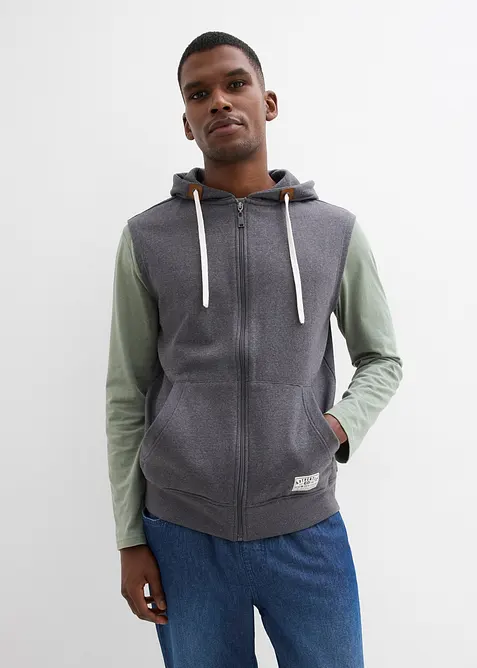 Sweat zipp&eacute; &agrave; capuche sans manches, bonprix